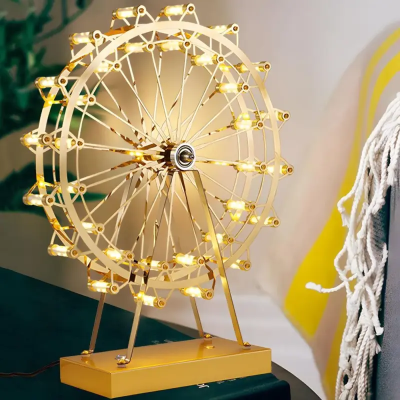 LumiCircus Golden Wheel Table Lamp with LED and Touch tag1