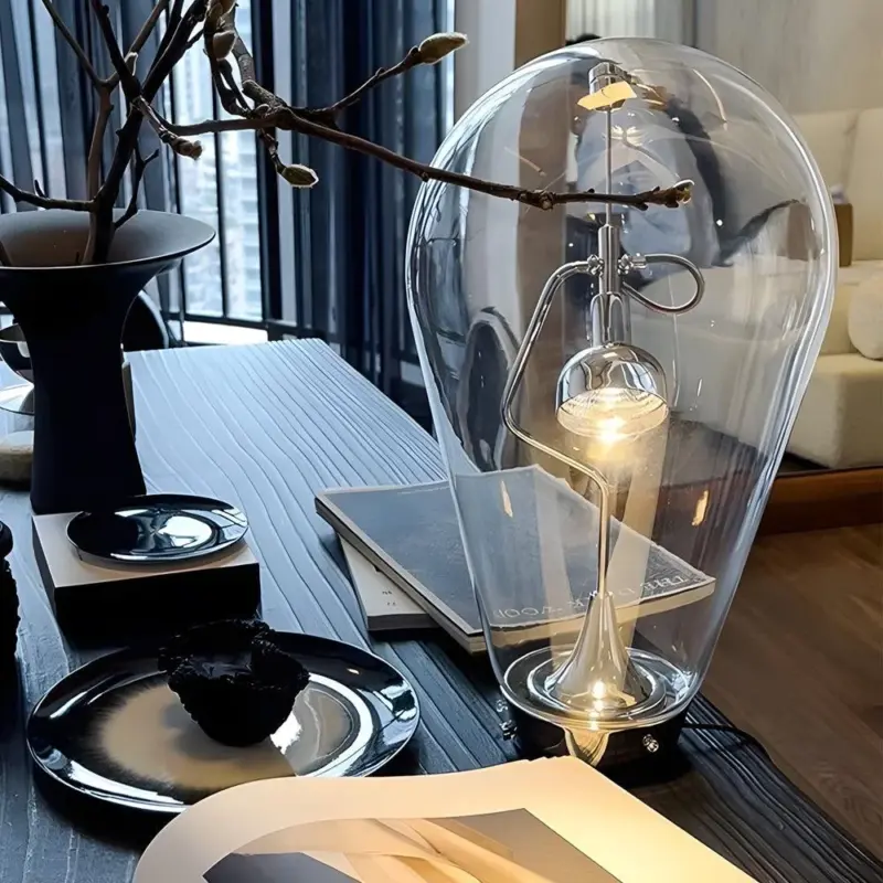 LumiGlow Glass Table Lamp with Touch Dimming tag1