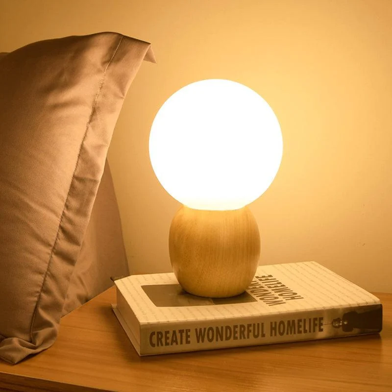 LumiOrb - Orbs Bedside Lamp with Wooden Base -  - #tag1#