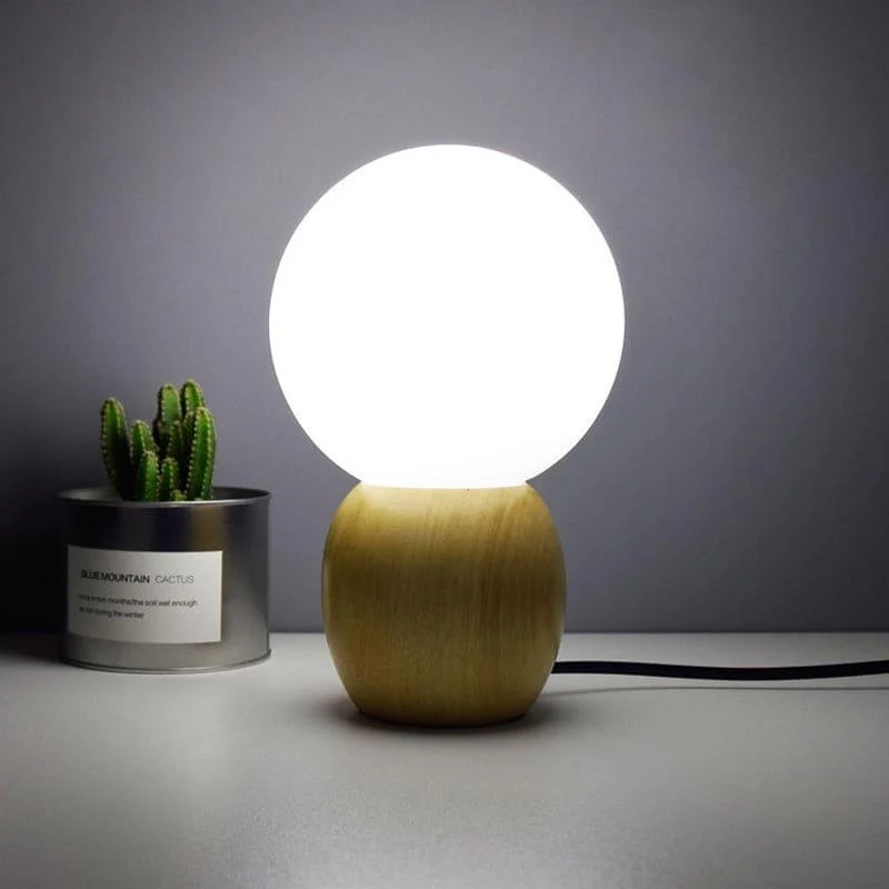 LumiOrb - Orbs Bedside Lamp with Wooden Base -  - #tag1#