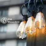 LumiRainWasserfesteLEDLichterkette AussenbeleuchtungfurGartenTerrasseundBalkonwasserdicht