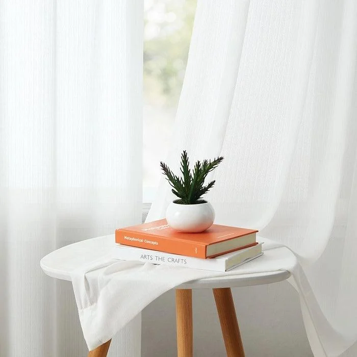 Lumi - Eyelets Design Minimalist Voile Curtain, Living Room -  - #tag1#