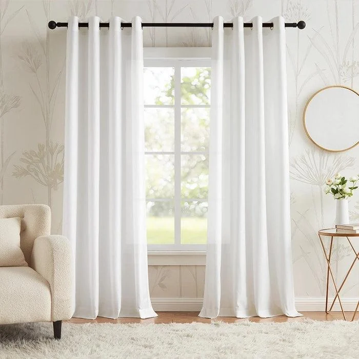 Lumi - Eyelets Design Minimalist Voile Curtain, Living Room -  - #tag1#