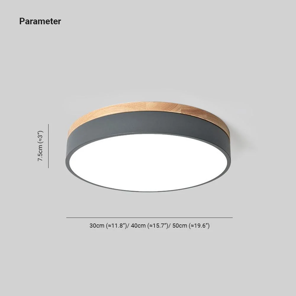 Lumière Modern Ceiling Lamp - White Gray Metal and Wood for Bedroom and Living Room -  - #tag1#