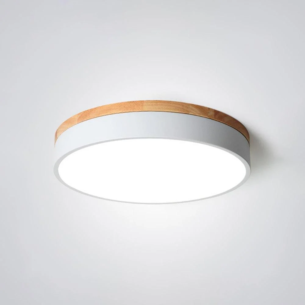 Lumière Modern Ceiling Lamp - White Gray Metal and Wood for Bedroom and Living Room -  - #tag1#