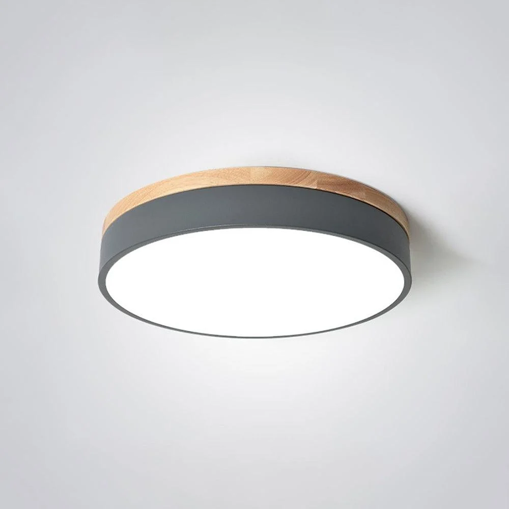 Lumière Modern Ceiling Lamp - White Gray Metal and Wood for Bedroom and Living Room -  - #tag1#