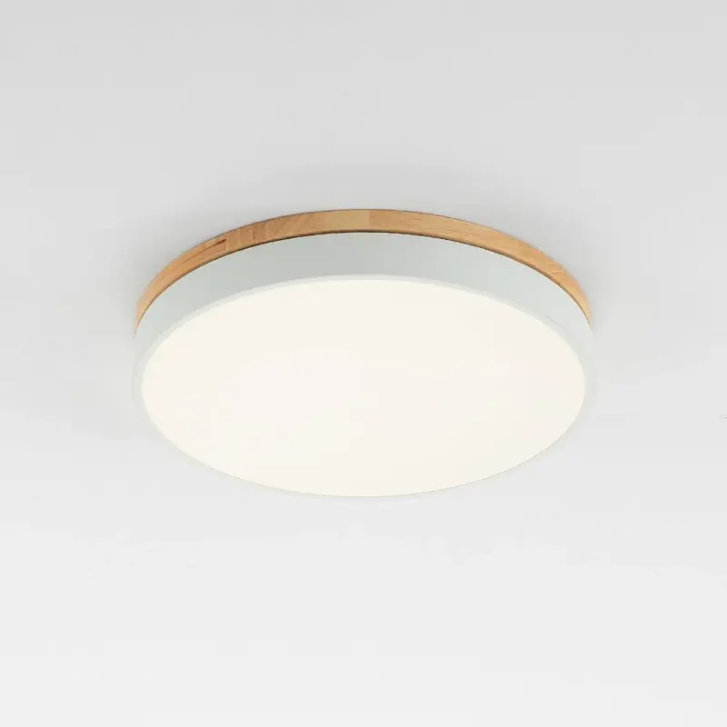 Lumiere Modern Ceiling Lamp White Gray Metal and Wood for Bedroom and Living Room tag1