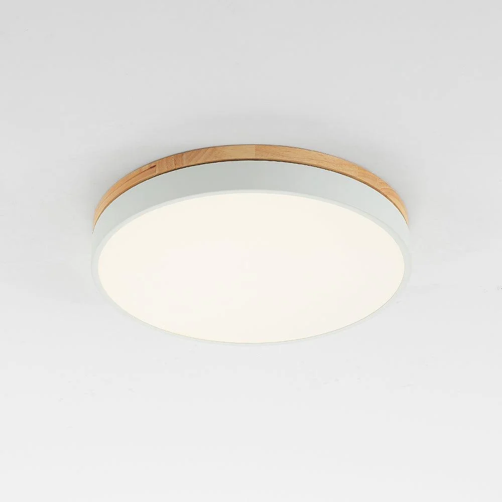 Lumière Modern Ceiling Lamp - White Gray Metal and Wood for Bedroom and Living Room -  - #tag1#