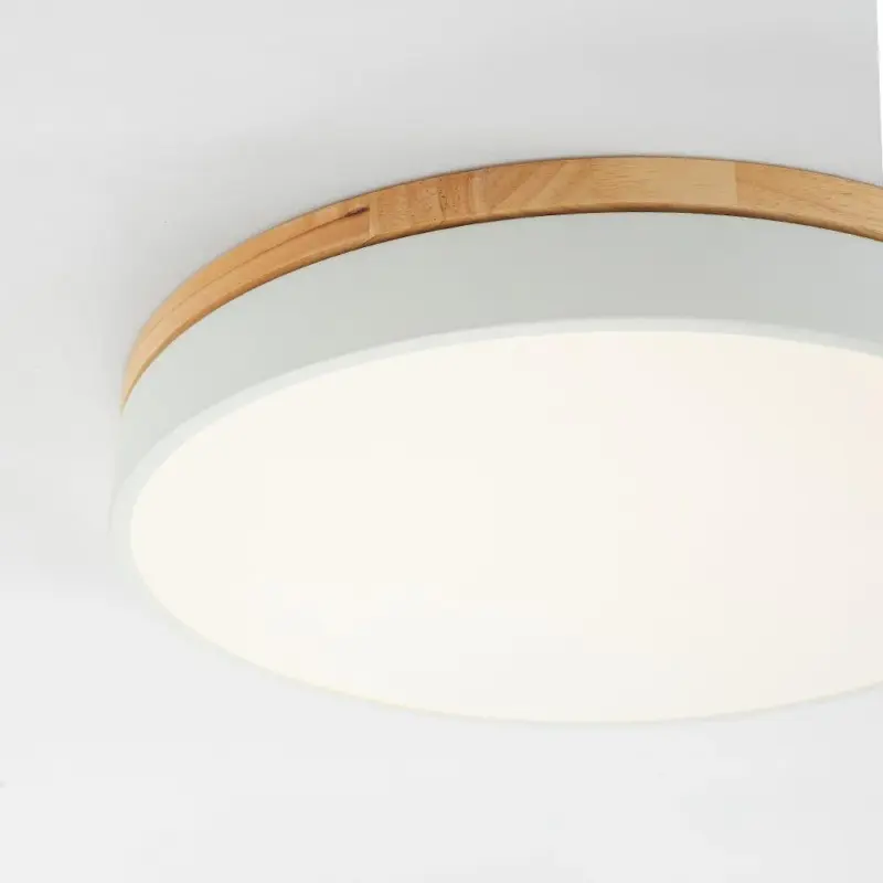 Lumiere Modern Ceiling Lamp White Gray Metal and Wood for Bedroom and Living Room tag1