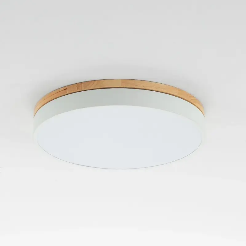 Lumiere Modern Ceiling Lamp White Gray Metal and Wood for Bedroom and Living Room tag1