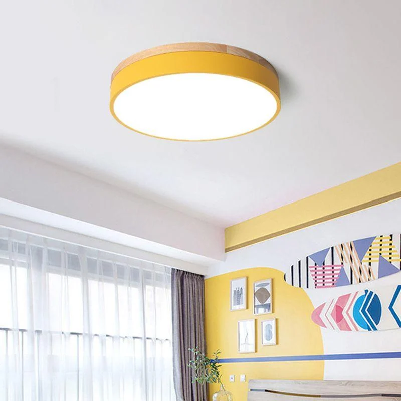 Lumière Modern Ceiling Lamp - White Gray Metal and Wood for Bedroom and Living Room -  - #tag1#