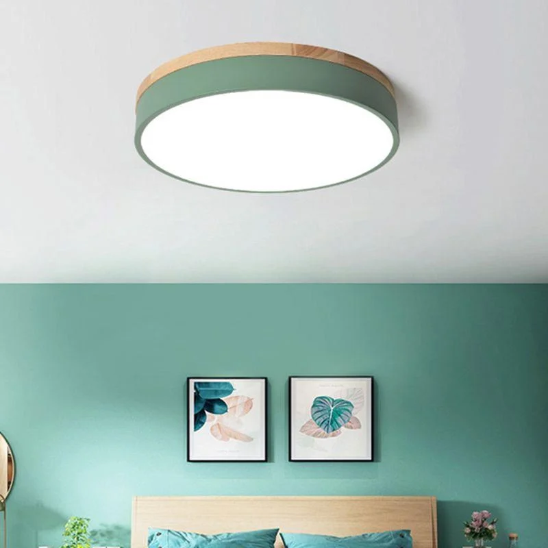 Lumière Modern Ceiling Lamp - White Gray Metal and Wood for Bedroom and Living Room -  - #tag1#