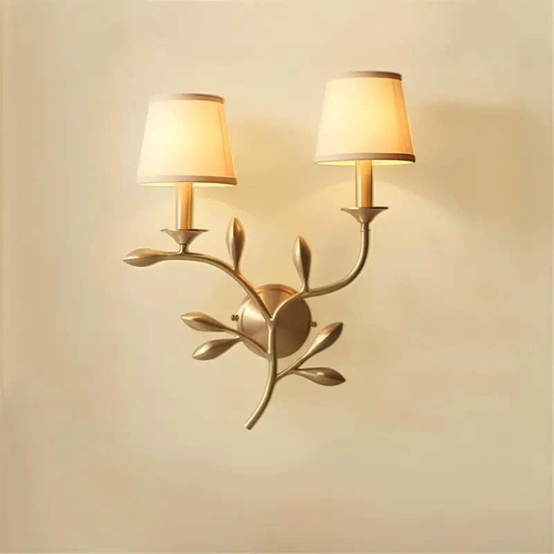 Lumiflora Moderne Wandlampe Pflanzenmotiv Wandbeleuchtung Stoff Design xlumina2