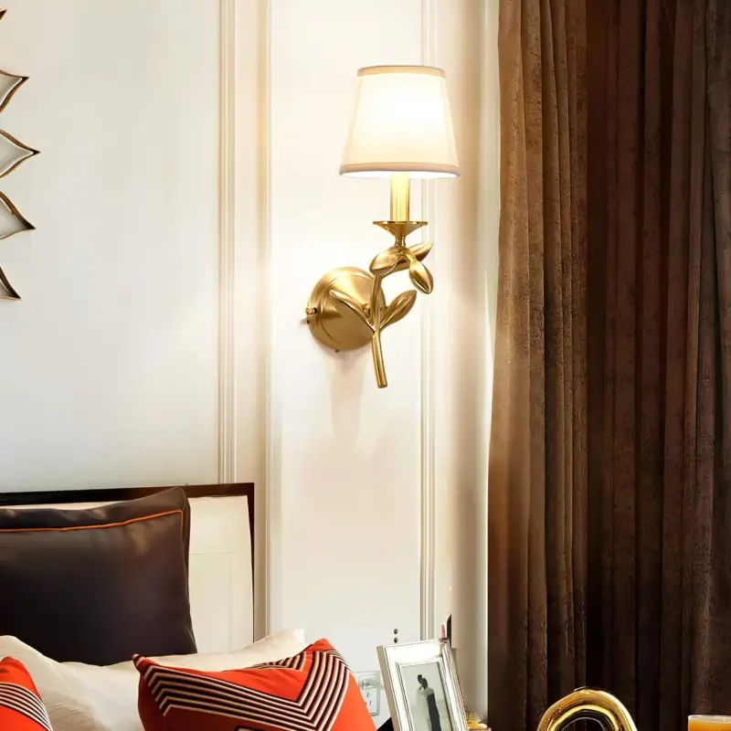 Lumiflora Moderne Wandlampe Pflanzenmotiv Wandbeleuchtung Stoff Design xlumina3