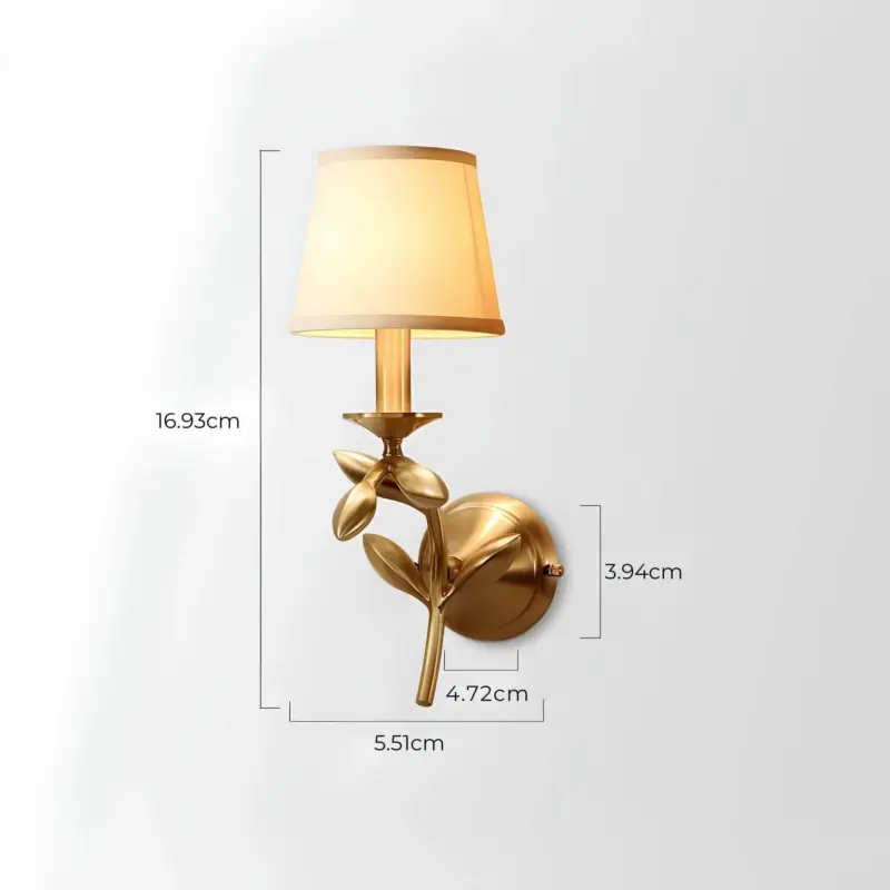 Lumiflora Moderne Wandlampe Pflanzenmotiv Wandbeleuchtung Stoff Design xlumina8