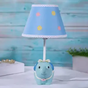 LuminElephant - Decorative Table Lamp with Flower Pattern and Elephant Base
