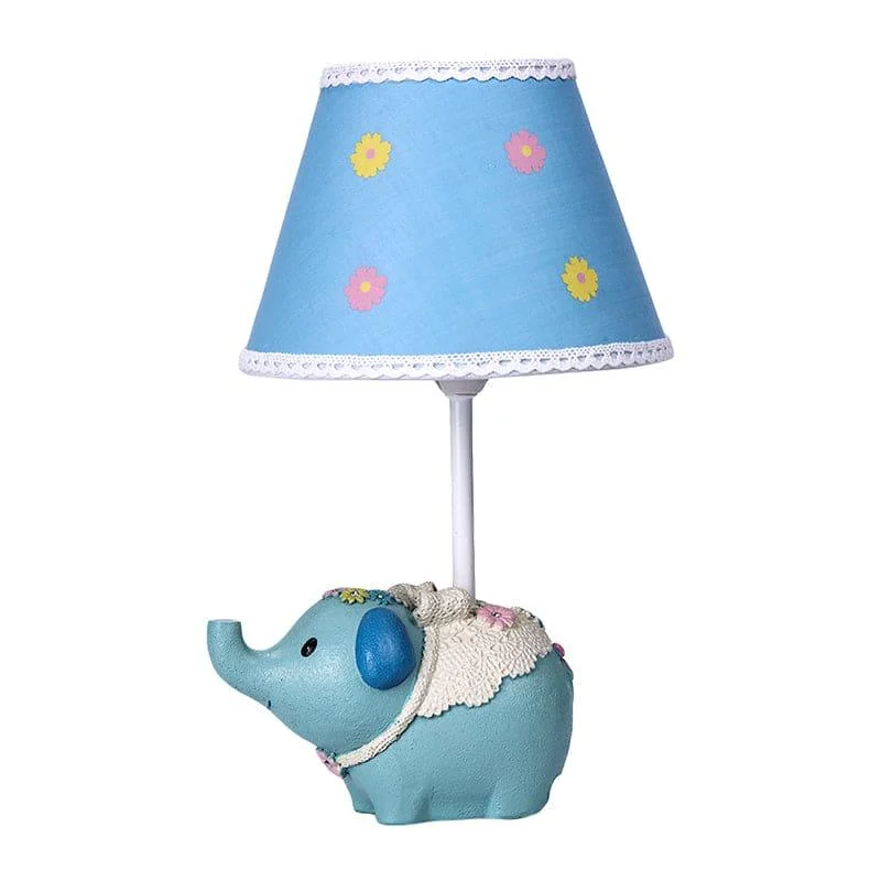 LuminElephant - Decorative Table Lamp with Flower Pattern and Elephant Base -  - #tag1#