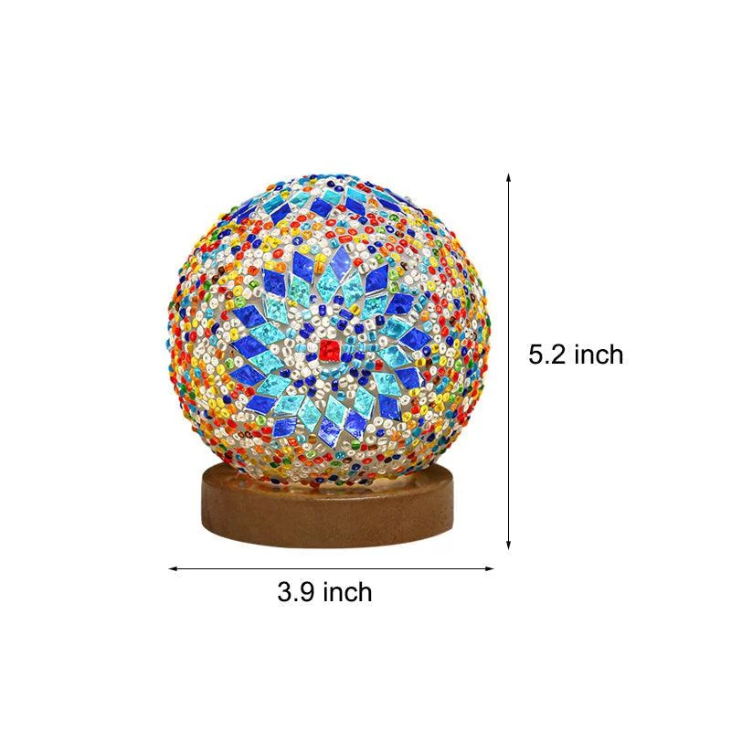 Luminara - Spherical LED Dimmable Glass Baroque Table Lamp Mosaic 3.9" -  - #tag1#