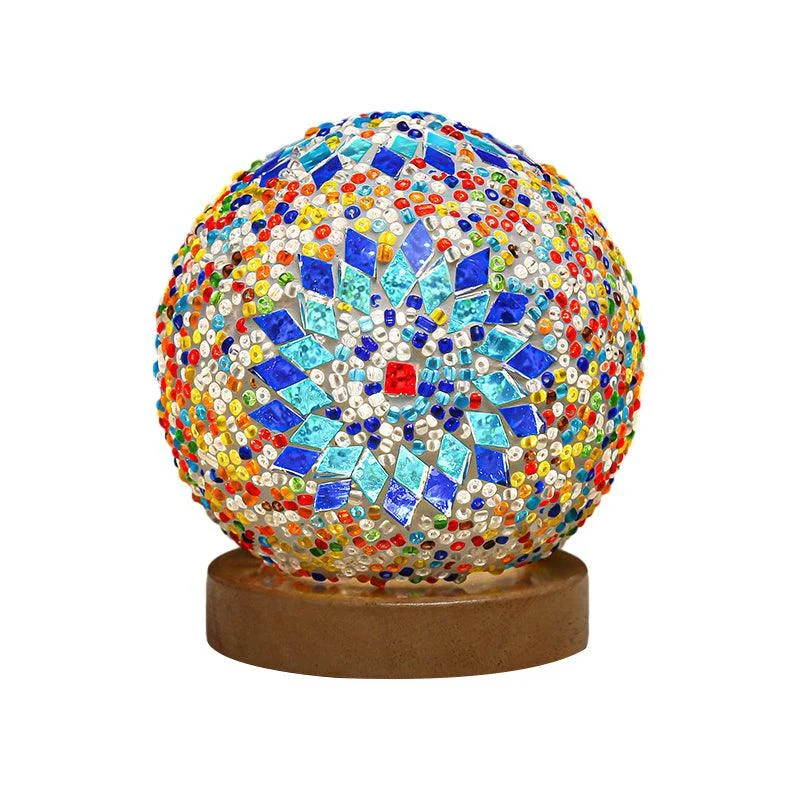 Luminara - Spherical LED Dimmable Glass Baroque Table Lamp Mosaic 3.9" -  - #tag1#