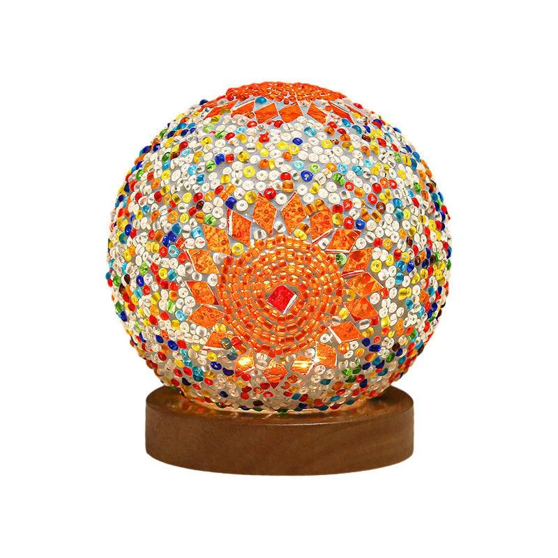 Luminara - Spherical LED Dimmable Glass Baroque Table Lamp Mosaic 3.9" -  - #tag1#