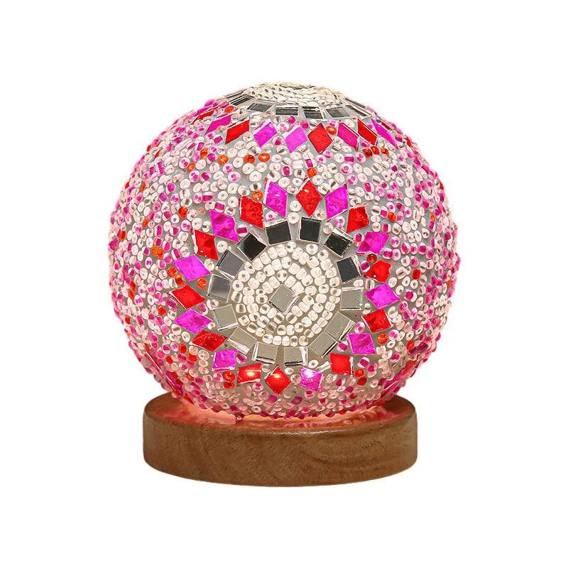 Luminara - Spherical LED Dimmable Glass Baroque Table Lamp Mosaic 3.9" -  - #tag1#
