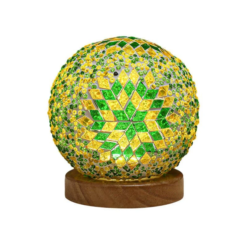 Luminara - Spherical LED Dimmable Glass Baroque Table Lamp Mosaic 3.9" -  - #tag1#