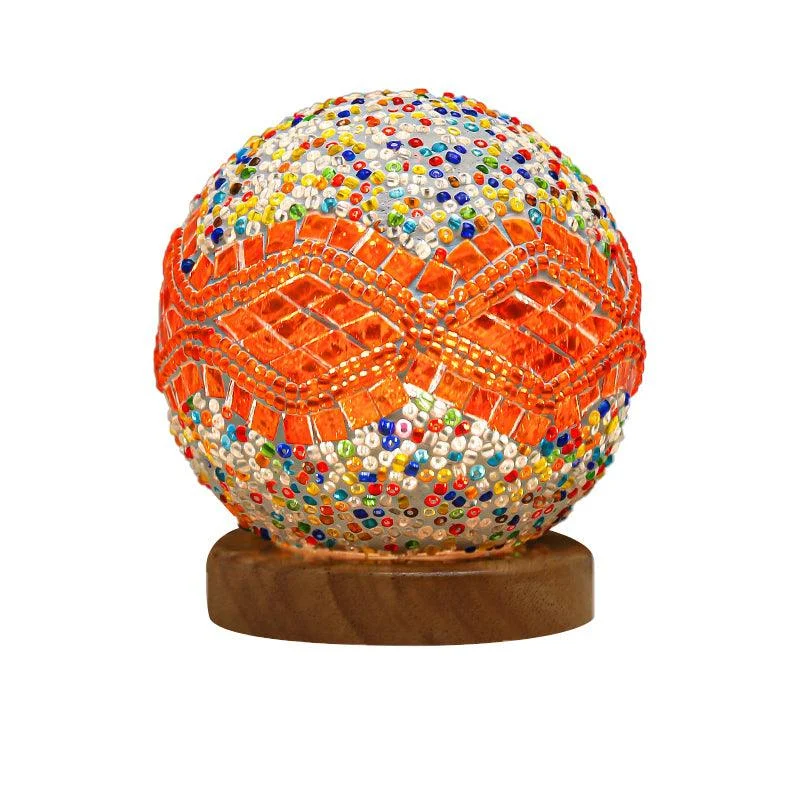 Luminara - Spherical LED Dimmable Glass Baroque Table Lamp Mosaic 3.9
