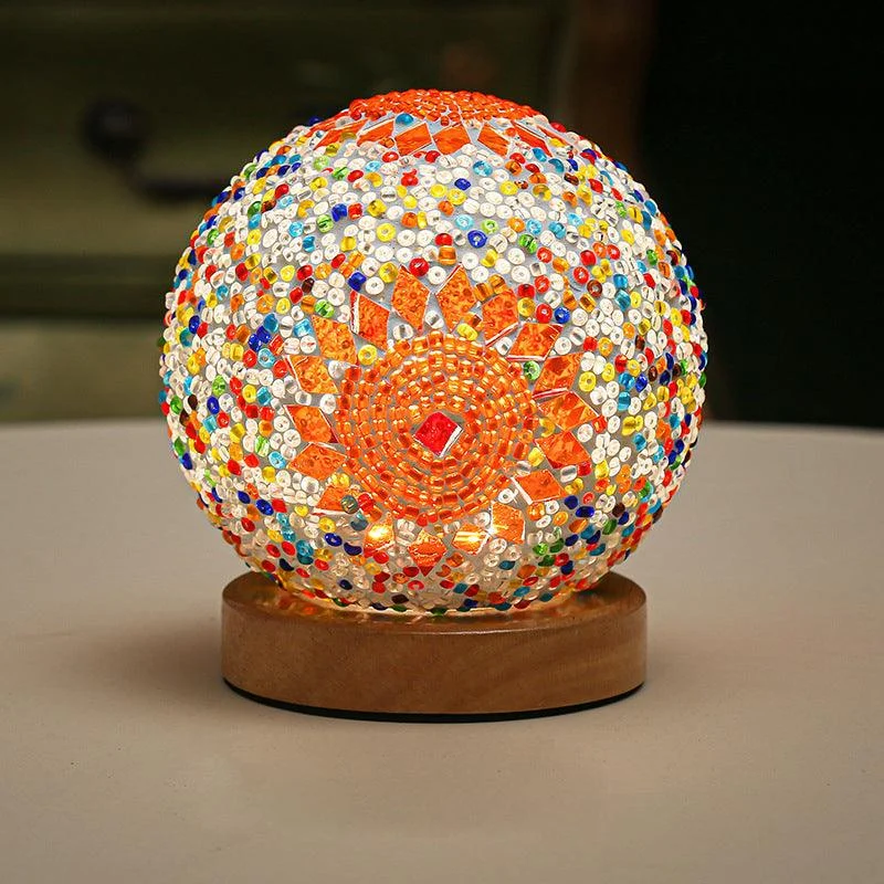 Luminara - Spherical LED Dimmable Glass Baroque Table Lamp Mosaic 3.9