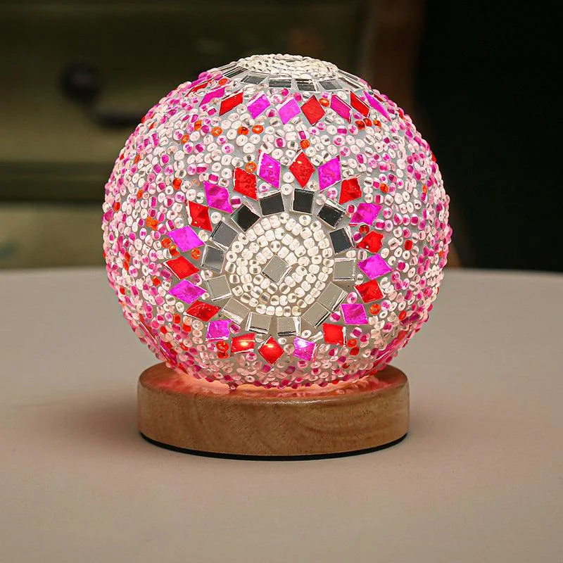 Luminara - Spherical LED Dimmable Glass Baroque Table Lamp Mosaic 3.9