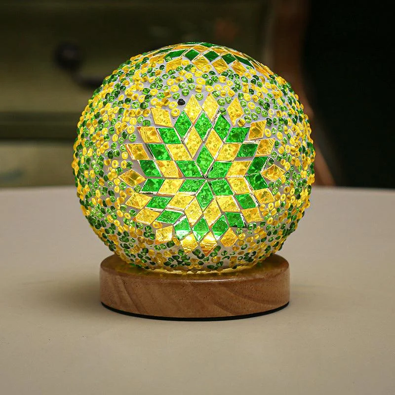 Luminara - Spherical LED Dimmable Glass Baroque Table Lamp Mosaic 3.9