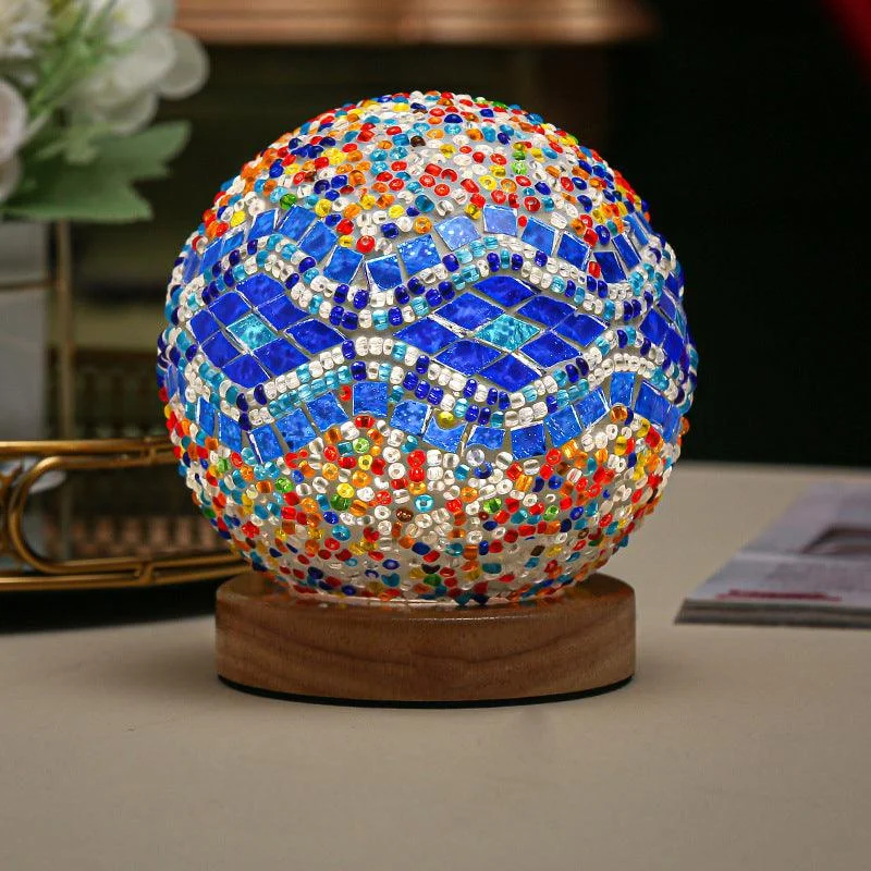 Luminara - Spherical LED Dimmable Glass Baroque Table Lamp Mosaic 3.9