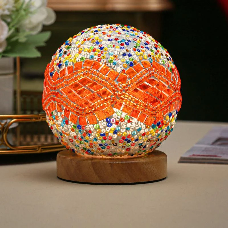 Luminara - Spherical LED Dimmable Glass Baroque Table Lamp Mosaic 3.9