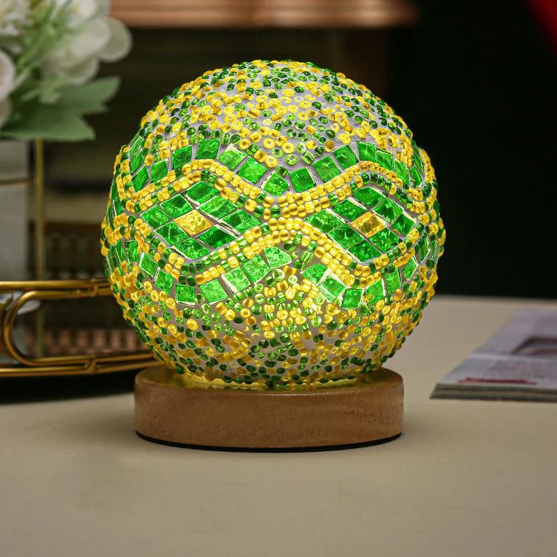Luminara - Spherical LED Dimmable Glass Baroque Table Lamp Mosaic 3.9
