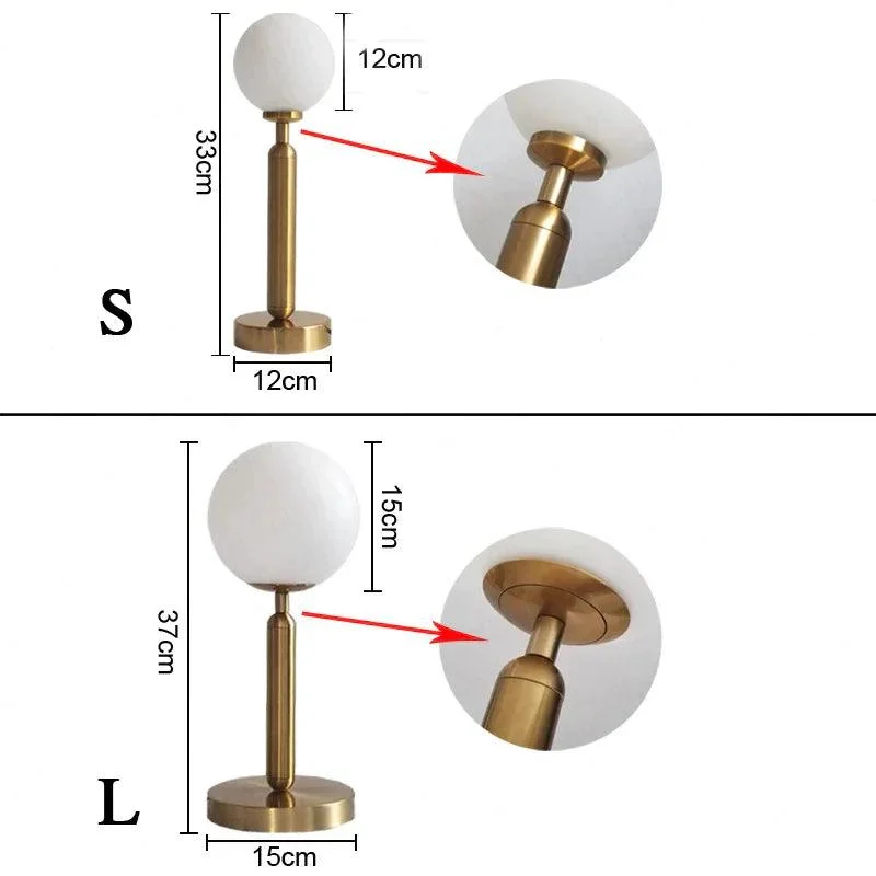 LuminousOrb - LED Glass Ball Brass Table Lamp -  - #tag1#