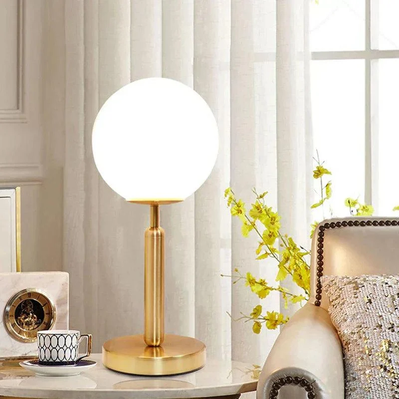LuminousOrb - LED Glass Ball Brass Table Lamp -  - #tag1#