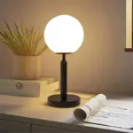 LuminousOrb LED Glass Ball Brass Table Lamp tag1