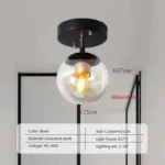 LuminousSphere Modern Glass Ball Ceiling Lamp tag1