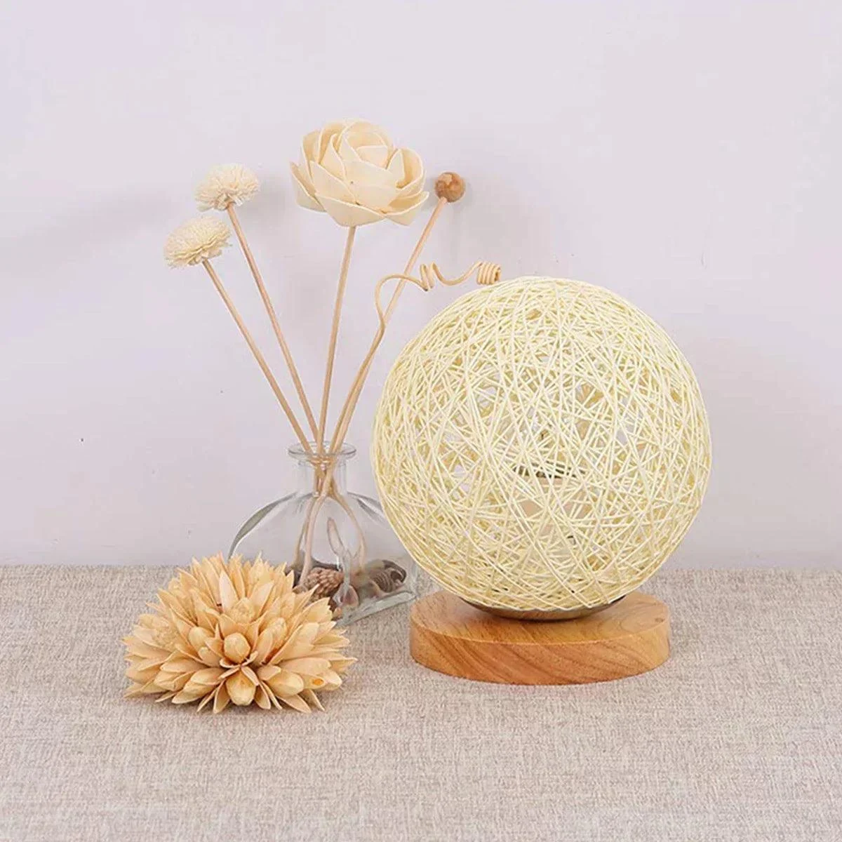 LuminousSphere - Rattan Ball Table Lamp -  - #tag1#