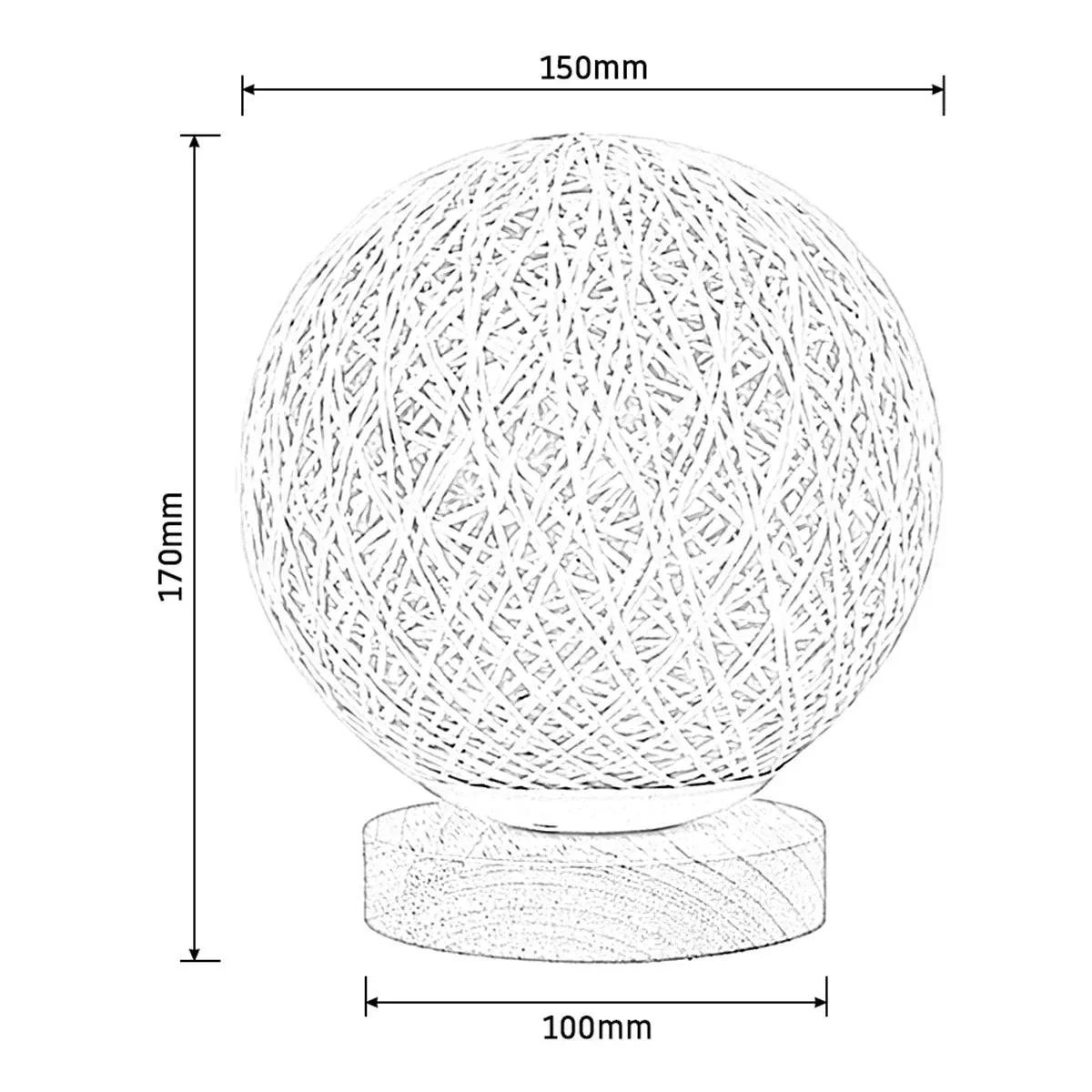 LuminousSphere - Rattan Ball Table Lamp -  - #tag1#
