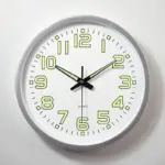 Luminous Numbers Simple Silent Clock 12 Inches