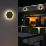LunaGlow Minimalist LED Wall Lamps Black Metal for Garden and Hallway tag1