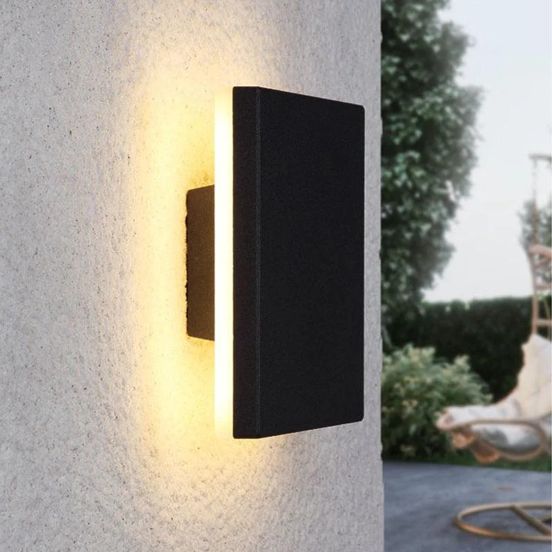 LunaGlow - Minimalist LED Wall Lamps Black Metal for Garden and Hallway -  - #tag1#