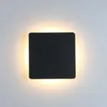LunaGlow Minimalist LED Wall Lamps Black Metal for Garden and Hallway tag1