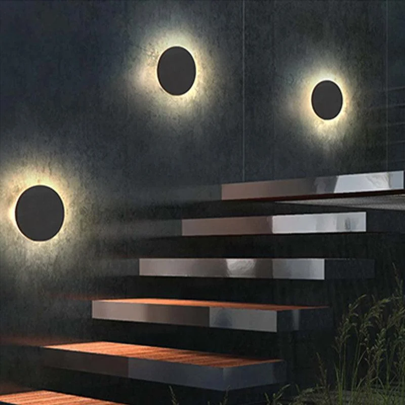 LunaGlow - Minimalist LED Wall Lamps Black Metal for Garden and Hallway -  - #tag1#