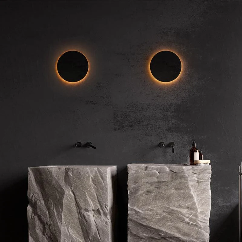 LunaGlow - Minimalist LED Wall Lamps Black Metal for Garden and Hallway -  - #tag1#