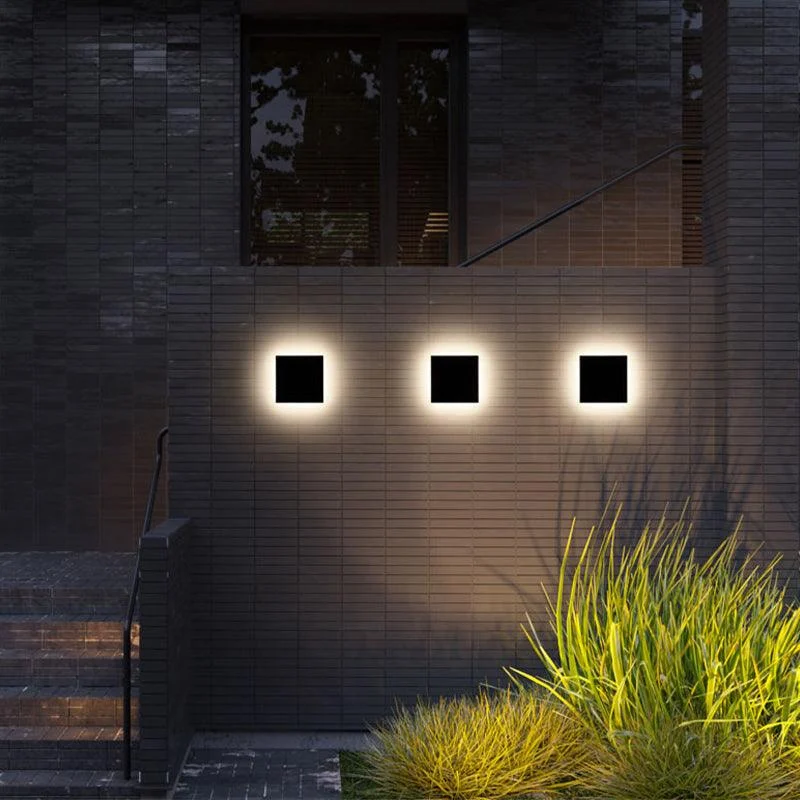 LunaGlow - Minimalist LED Wall Lamps Black Metal for Garden and Hallway -  - #tag1#