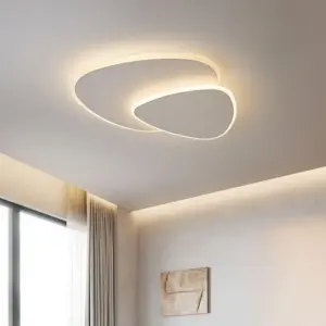 LunaGlow - Modern LED Ceiling Lamp in Metal and Acrylic in White for Bedroom