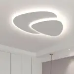 LunaGlow Modern LED Ceiling Lamp in Metal and Acrylic in White for Bedroom tag1