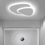 LunaGlow Modern LED Ceiling Lamp in Metal and Acrylic in White for Bedroom tag1