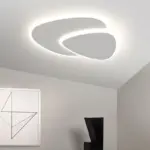 LunaGlow Modern LED Ceiling Lamp in Metal and Acrylic in White for Bedroom tag1